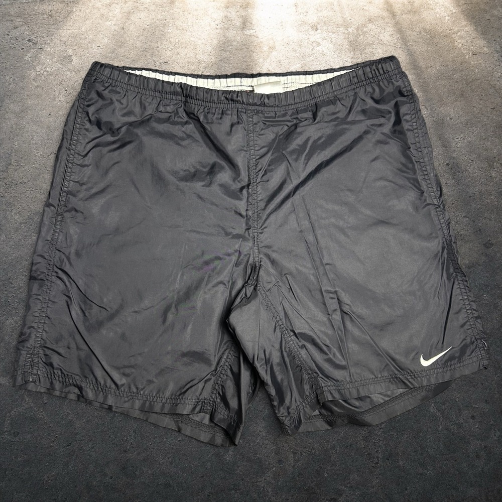 Nike Vintage Black Nylon Swim Trunks Shorts 90s Y2K Size Large